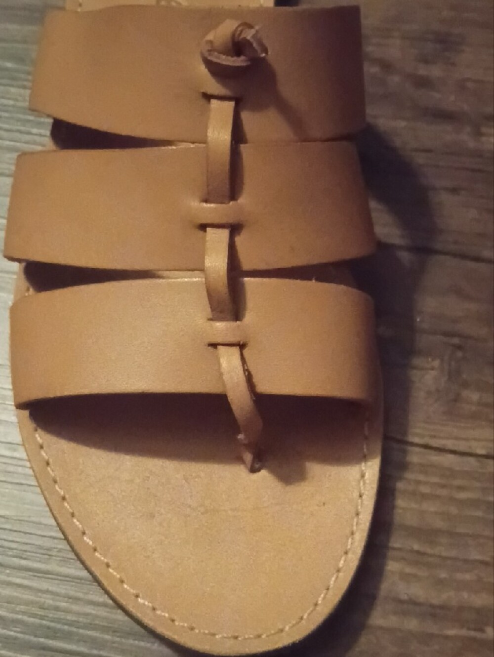 Madewell Tan Leather Knot-Strap Slide Sandals - Picture 4 of 5